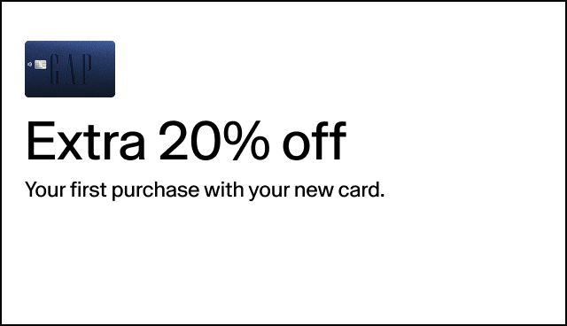 extra 20% off your first purchase with your new card. apply now combinable with today’s deals.