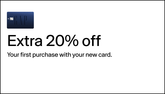 extra 20% off your first purchase with your new card. apply now combinable with today’s deals.